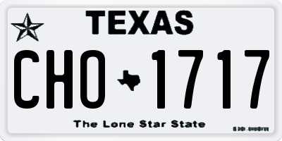TX license plate CHO1717