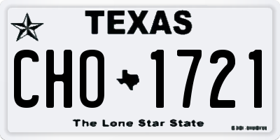 TX license plate CHO1721