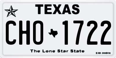 TX license plate CHO1722