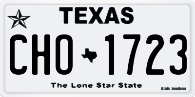 TX license plate CHO1723