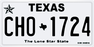 TX license plate CHO1724
