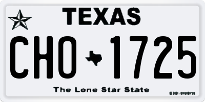 TX license plate CHO1725