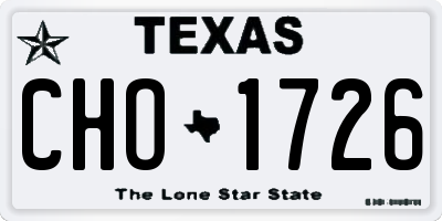 TX license plate CHO1726