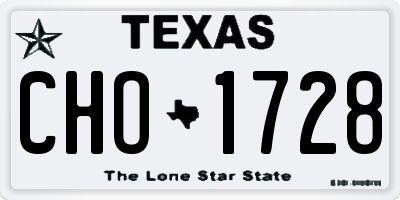 TX license plate CHO1728