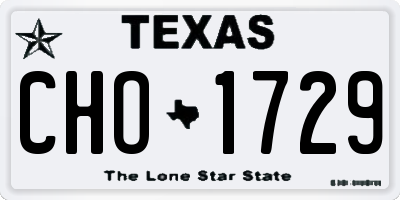 TX license plate CHO1729