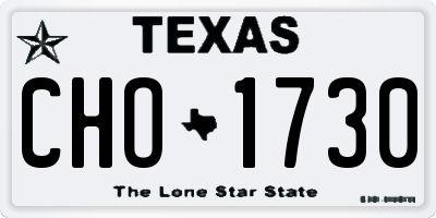 TX license plate CHO1730