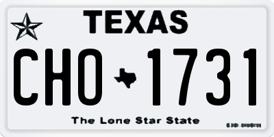 TX license plate CHO1731