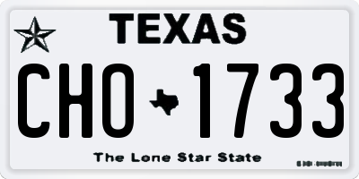TX license plate CHO1733