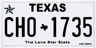 TX license plate CHO1735