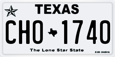 TX license plate CHO1740