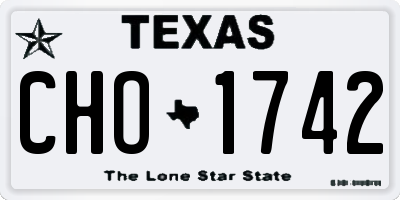 TX license plate CHO1742