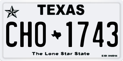 TX license plate CHO1743