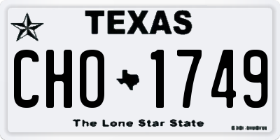 TX license plate CHO1749