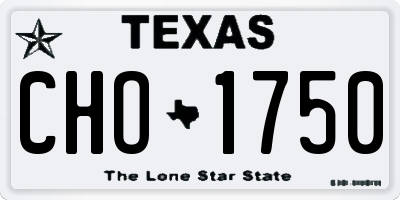 TX license plate CHO1750
