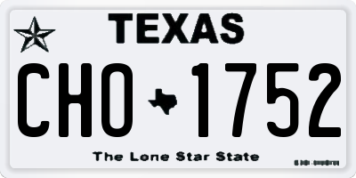 TX license plate CHO1752