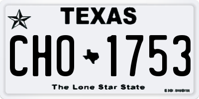 TX license plate CHO1753