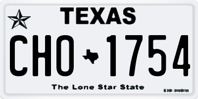 TX license plate CHO1754