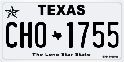 TX license plate CHO1755