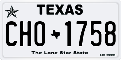 TX license plate CHO1758