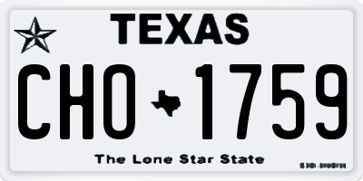 TX license plate CHO1759