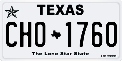 TX license plate CHO1760
