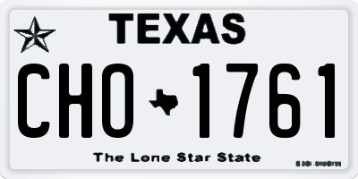 TX license plate CHO1761