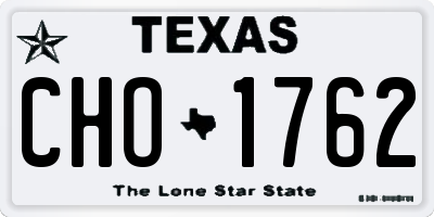 TX license plate CHO1762