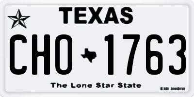 TX license plate CHO1763