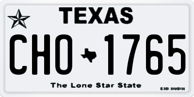 TX license plate CHO1765
