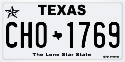 TX license plate CHO1769