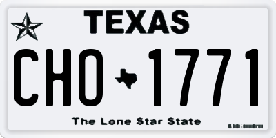TX license plate CHO1771