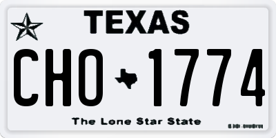 TX license plate CHO1774