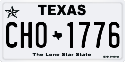 TX license plate CHO1776
