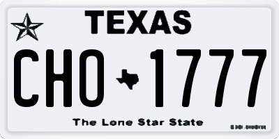 TX license plate CHO1777