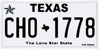 TX license plate CHO1778
