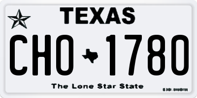 TX license plate CHO1780