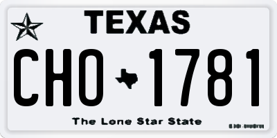 TX license plate CHO1781