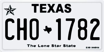 TX license plate CHO1782