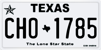 TX license plate CHO1785