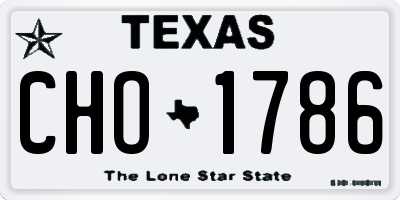 TX license plate CHO1786