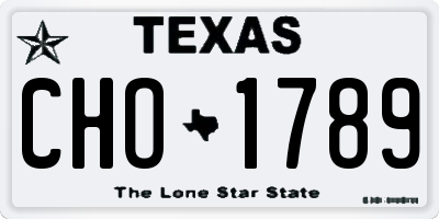 TX license plate CHO1789