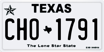 TX license plate CHO1791