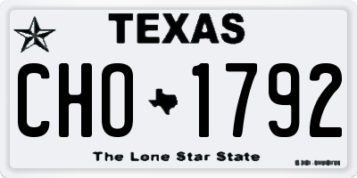 TX license plate CHO1792