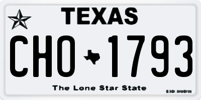 TX license plate CHO1793