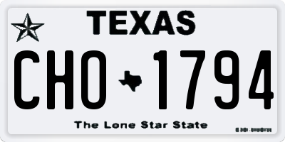 TX license plate CHO1794