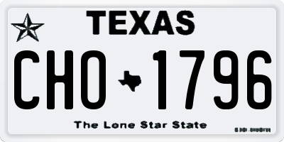 TX license plate CHO1796