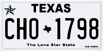 TX license plate CHO1798