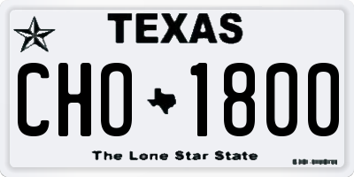 TX license plate CHO1800