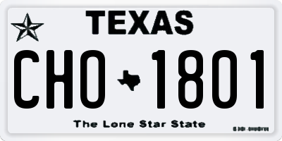 TX license plate CHO1801