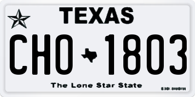 TX license plate CHO1803